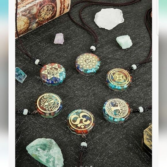 Chakra Necklace Orgonite Necklace Crystal Pendant Necklace Spiral Chakra Healing - Picture 3 of 17